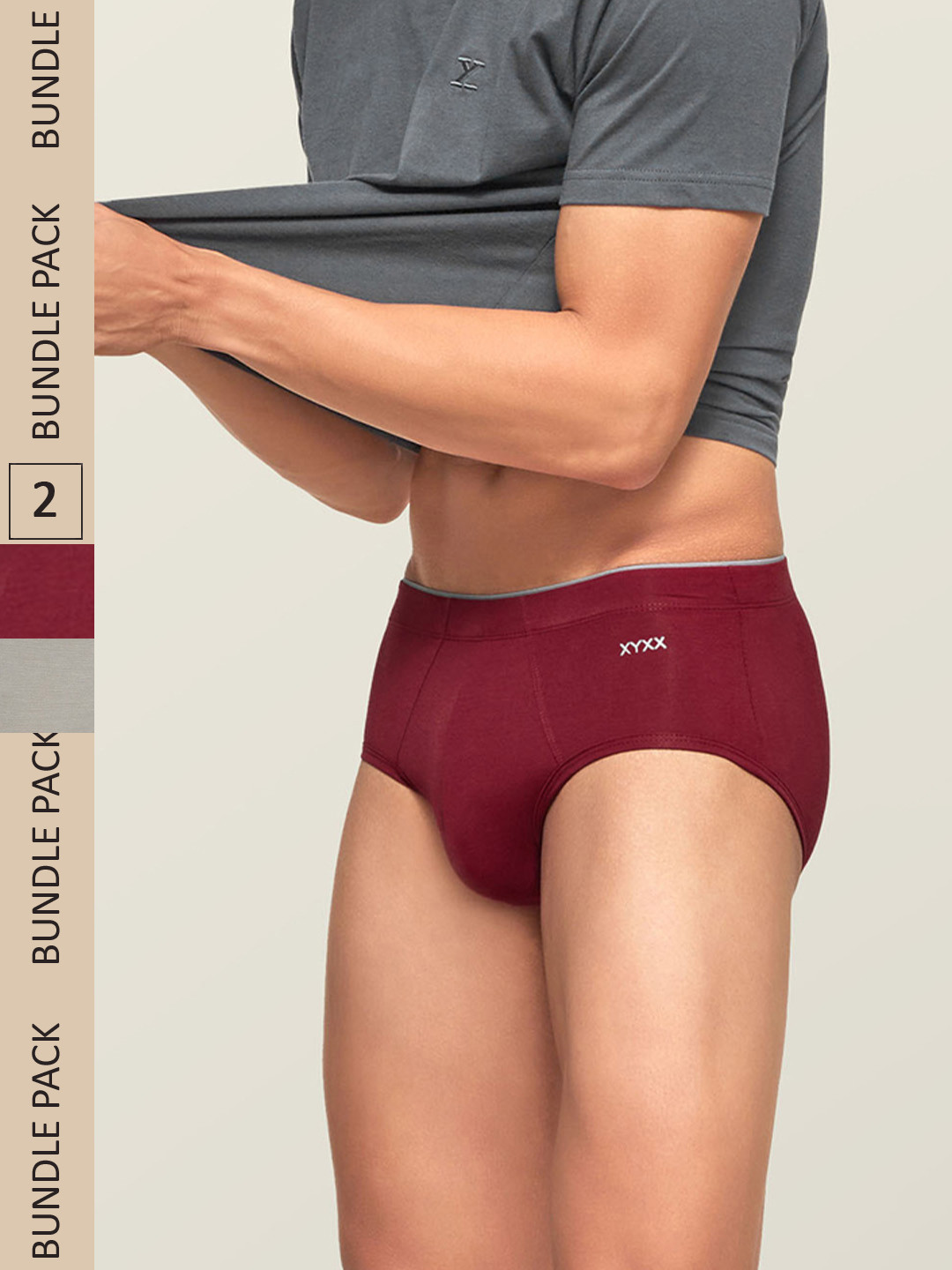 XYXX Men IntelliSoft Antimicrobial Micro Modal Pack of 2 Uno Briefs XYBRF2PCKN217, Grey 
XYXX Men IntelliSoft Antimicrobial Micro Modal Pack of 2 Uno Briefs XYBRF2PCKN217, Grey