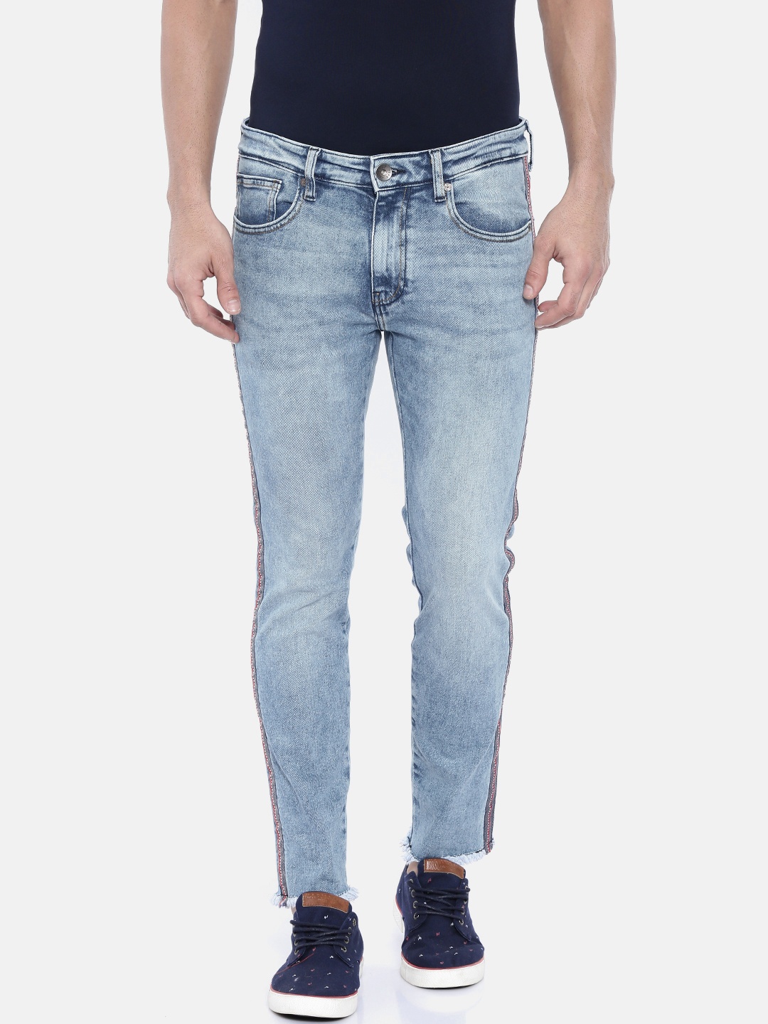 Pepe Jeans Men Blue Vapour Slim Tapered Fit Low-Rise Clean Look Stretchable Cropped Jeans
Pepe Jeans Men Blue Vapour Slim Tapered Fit Low-Rise Clean Look Stretchable Cropped Jeans