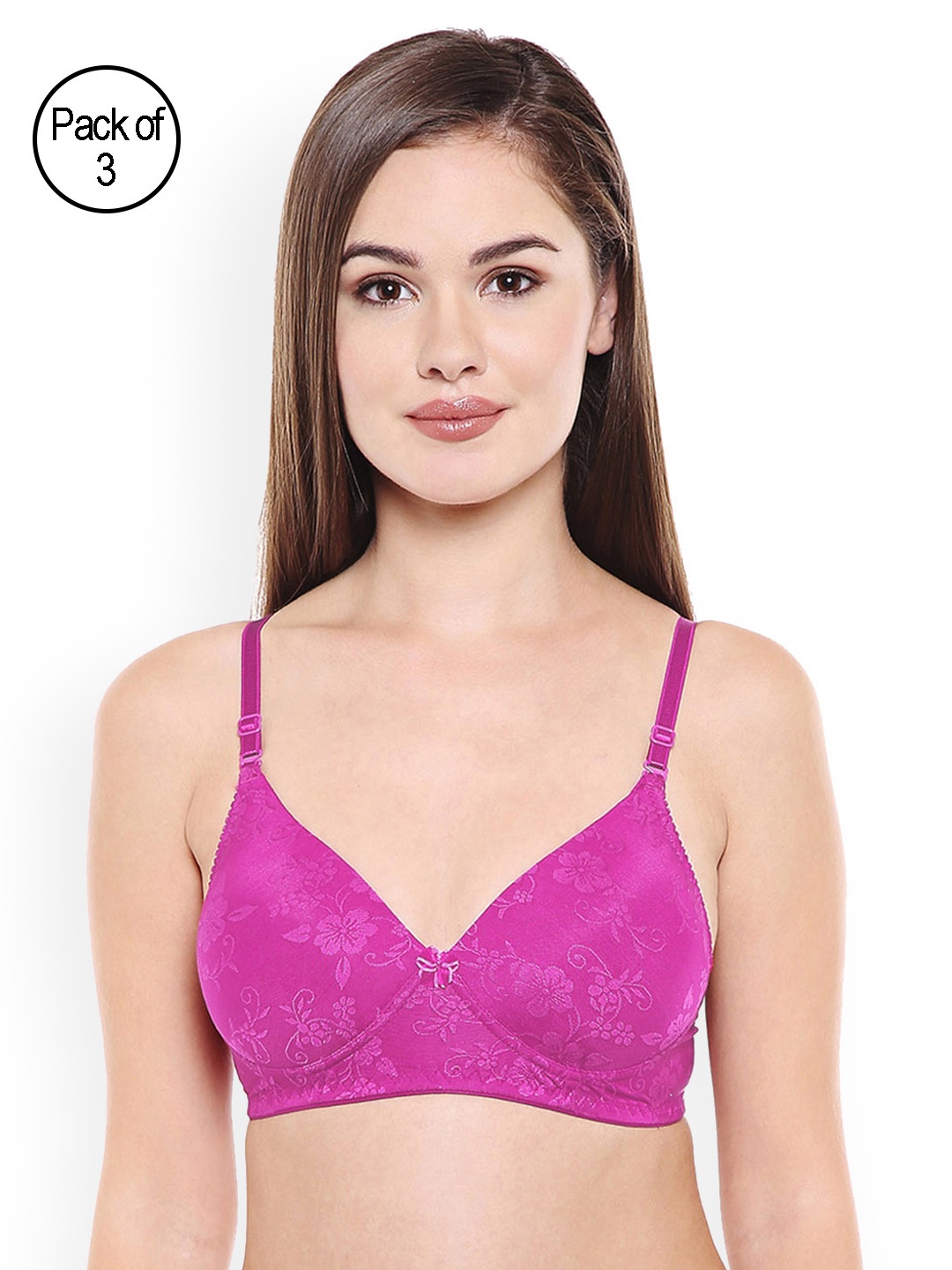 Bodycare Pack Of 3 Self Design Non-Wired Lightly Padded T-shirt Bras E6565DPIN, Pink
Bodycare Pack Of 3 Self Design Non-Wired Lightly Padded T-shirt Bras E6565DPIN, Pink