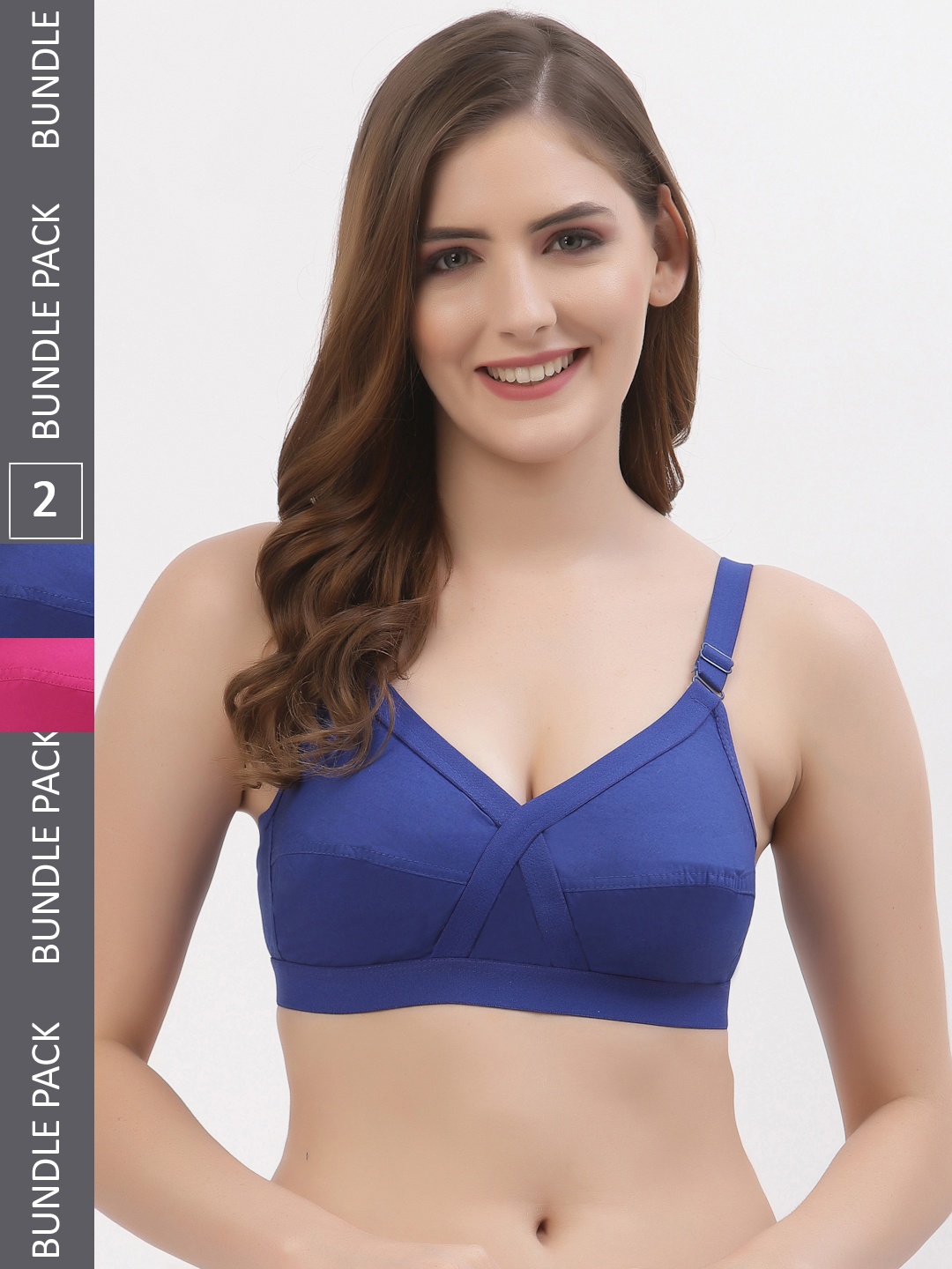 Floret Pack of 2 Non-Padded Non-Wired Full Coverage Cotton Bras with All Day Comfort, Pink
Floret Pack of 2 Non-Padded Non-Wired Full Coverage Cotton Bras with All Day Comfort, Pink