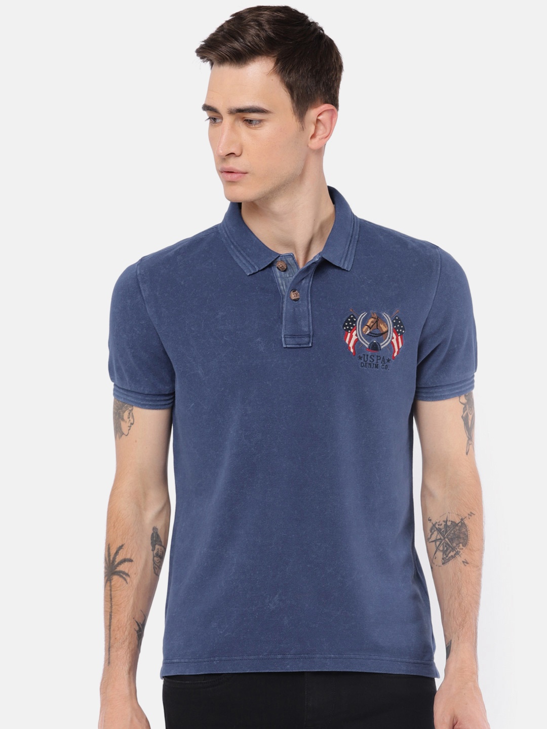 U.S. Polo Assn. Denim Co. Men Blue Solid Polo Collar Pure Cotton T-shirt
U.S. Polo Assn. Denim Co. Men Blue Solid Polo Collar Pure Cotton T-shirt