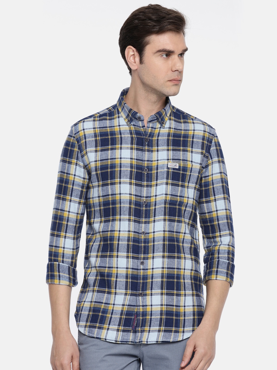 U.S. Polo Assn. Denim Co. Men Navy Blue & Mustard Yellow Regular Fit Checked Casual Shirt
U.S. Polo Assn. Denim Co. Men Navy Blue & Mustard Yellow Regular Fit Checked Casual Shirt