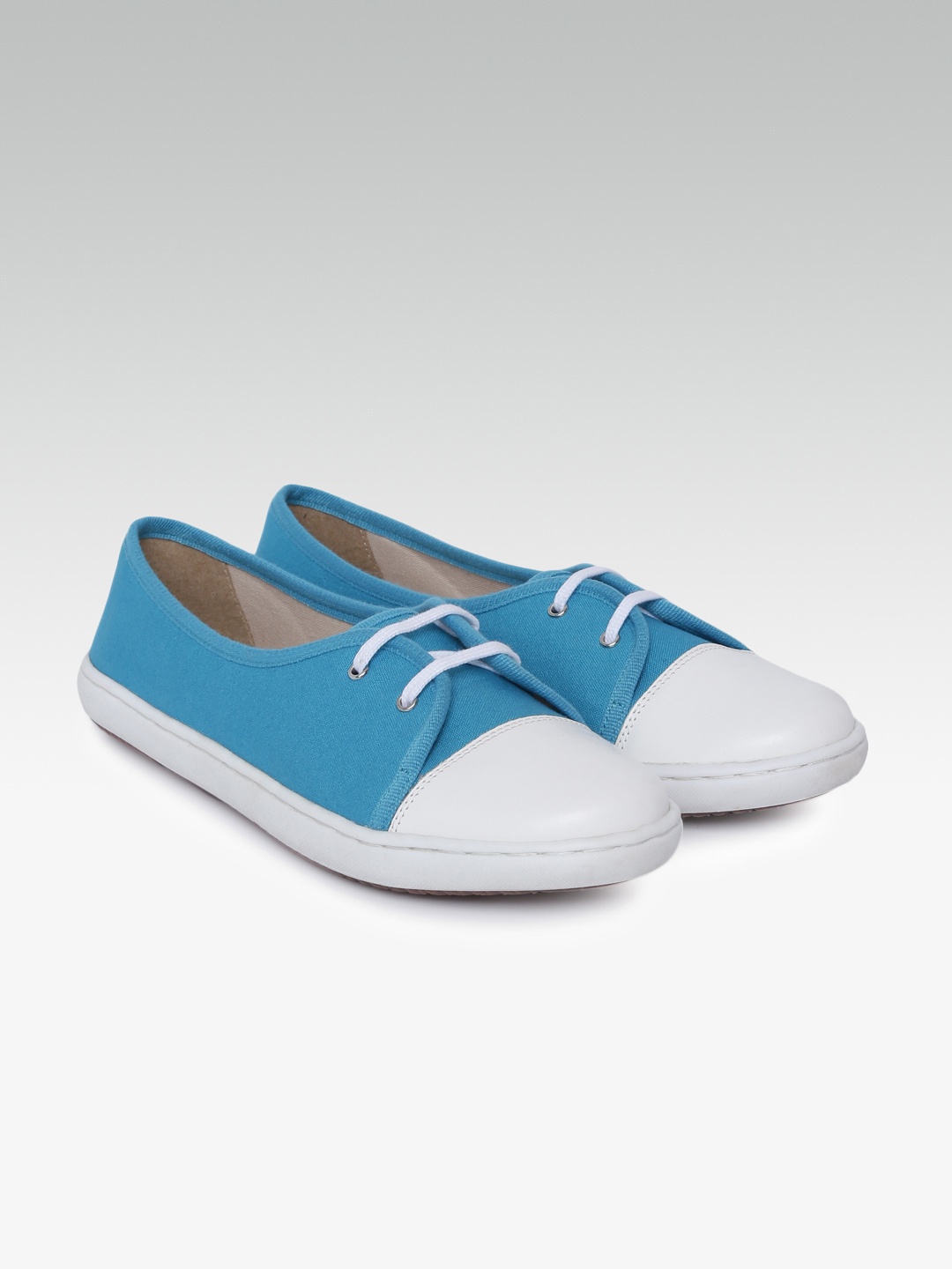 Carlton London Women Turquoise Blue & White Sneakers