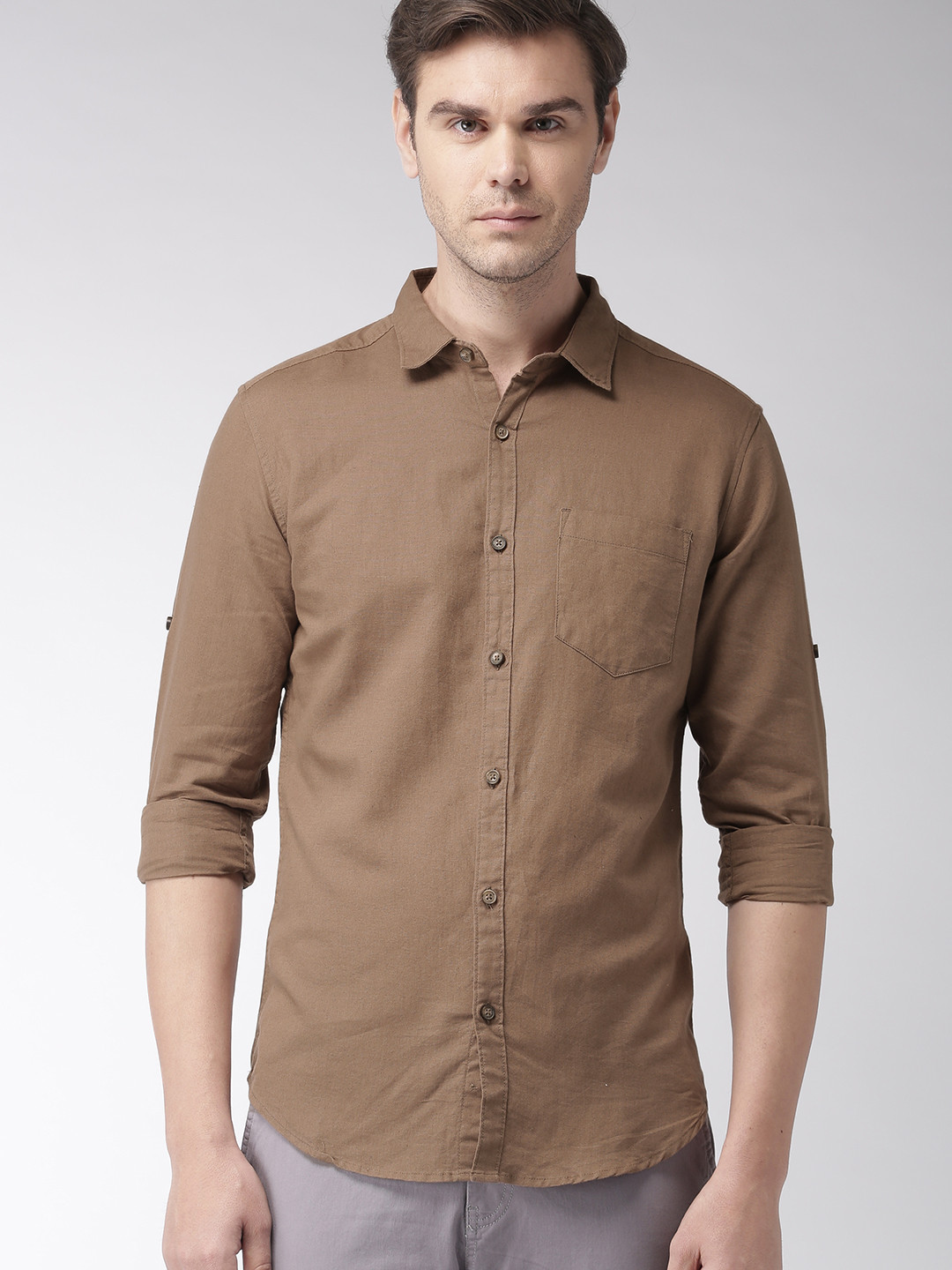 HIGHLANDER Men Brown Slim Fit Solid Casual Shirt
HIGHLANDER Men Brown Slim Fit Solid Casual Shirt