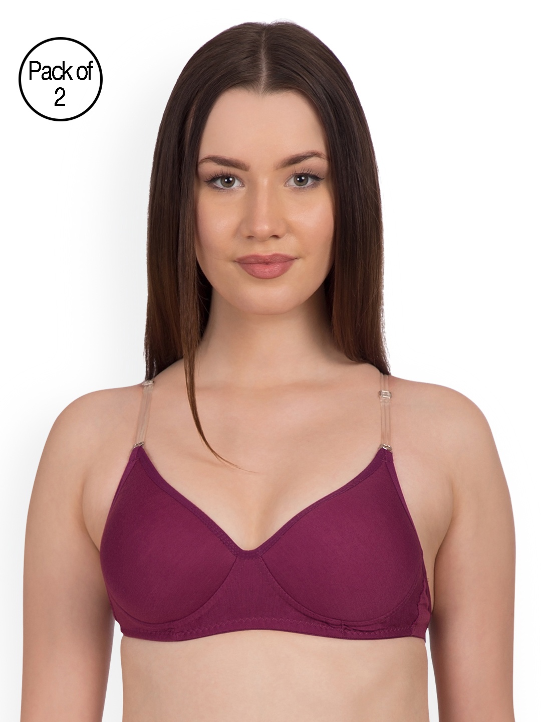 Komli Pack of 2 Non-Wired Heavily Padded Transparent Back T-shirt Bras K9515-2PC-MG, Magenta
Komli Pack of 2 Non-Wired Heavily Padded Transparent Back T-shirt Bras K9515-2PC-MG, Magenta