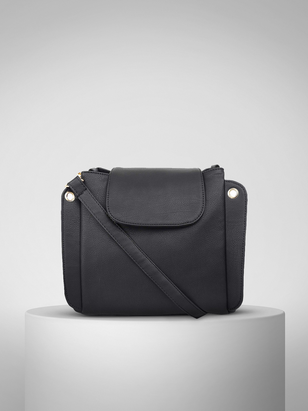 Lychee bags Black Solid Sling Bag
