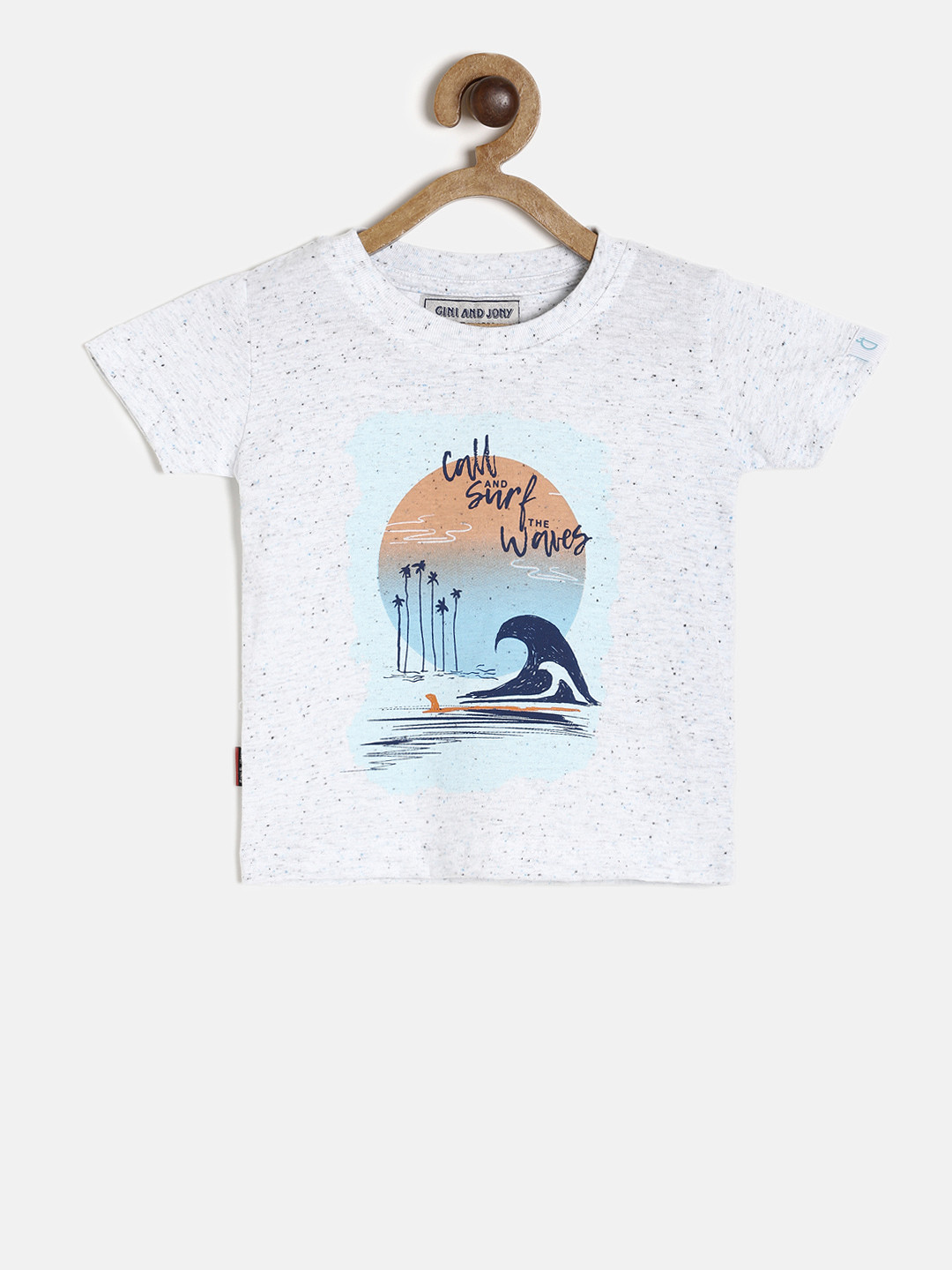 Gini and Jony Boys White Printed T-shirt 
Gini and Jony Boys White Printed T-shirt