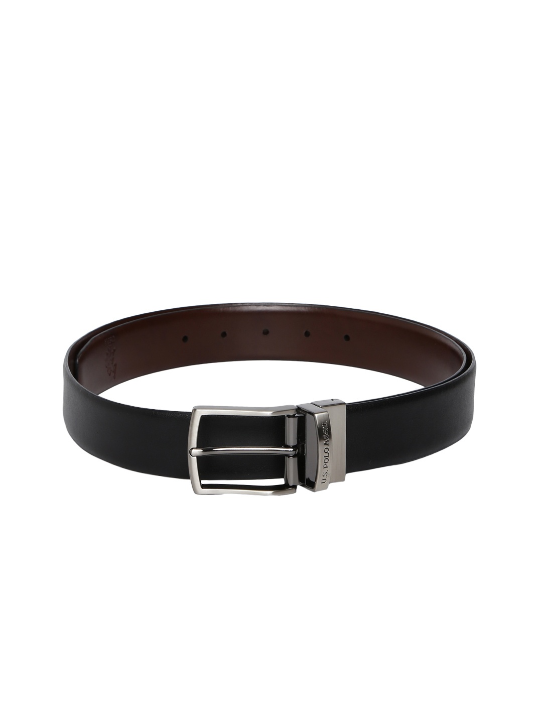U.S. Polo Assn. Men Black & Brown Reversible Leather Belt