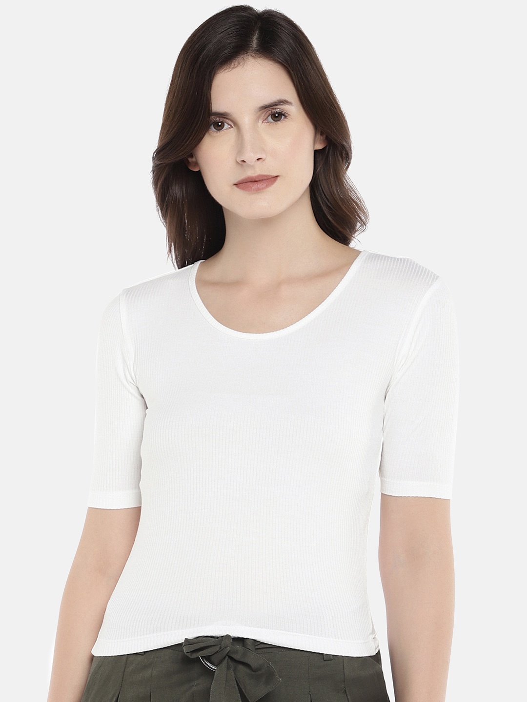 Globus Women White Solid Top