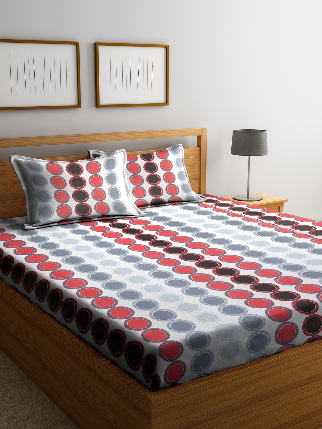 Cortina Multicoloured Geometric 120 TC Cotton 1 Queen Bedsheet with 2 Pillow Covers, Multi
Cortina Multicoloured Geometric 120 TC Cotton 1 Queen Bedsheet with 2 Pillow Covers, Multi