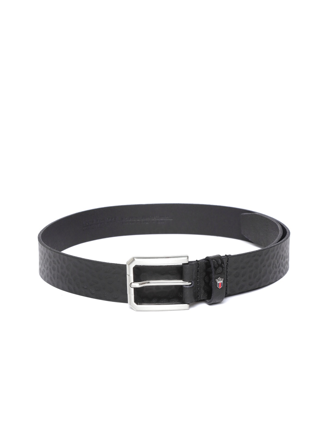 Louis Philippe Sport Men Black Textured Leather Belt
