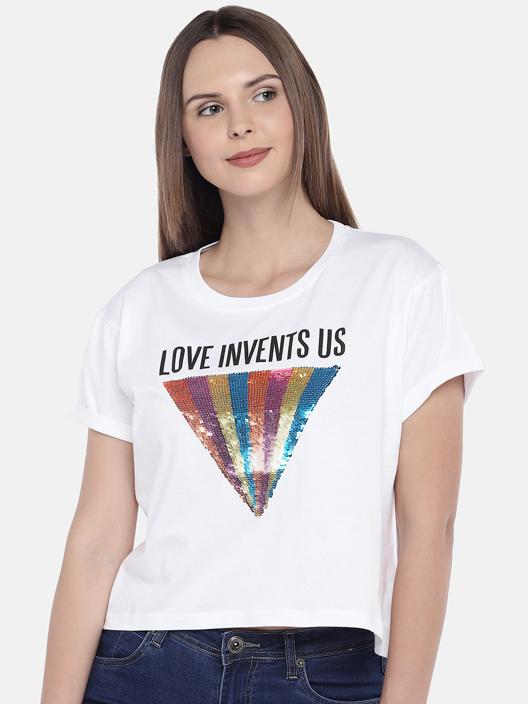 Globus Women White Printed Round Neck T-shirt 
Globus Women White Printed Round Neck T-shirt