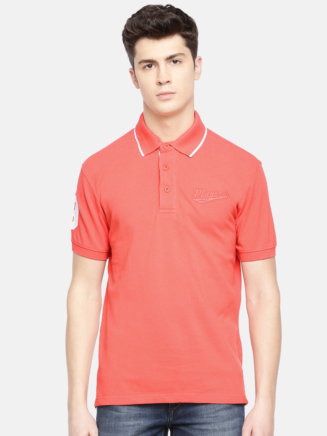 John Players Men Coral Pink Solid Slim Fit Polo Collar Pure Cotton T-shirt
John Players Men Coral Pink Solid Slim Fit Polo Collar Pure Cotton T-shirt