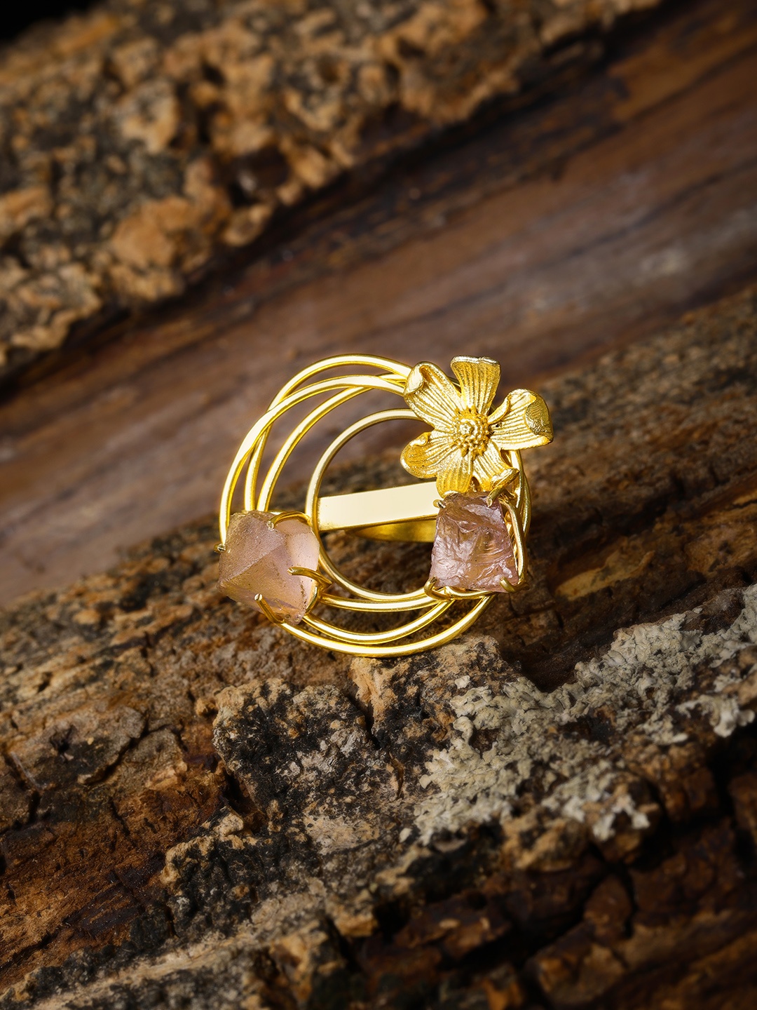 Zaveri Pearls Floral Design Embellished With Druzy Stones Adjustable Finger Ring, Gold
Zaveri Pearls Floral Design Embellished With Druzy Stones Adjustable Finger Ring, Gold