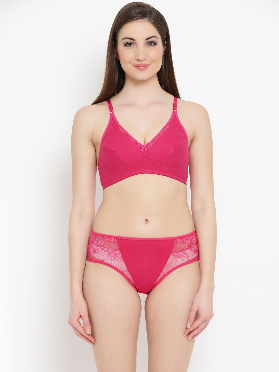 Clovia Women Pink Lingerie Set COMBBP04240B