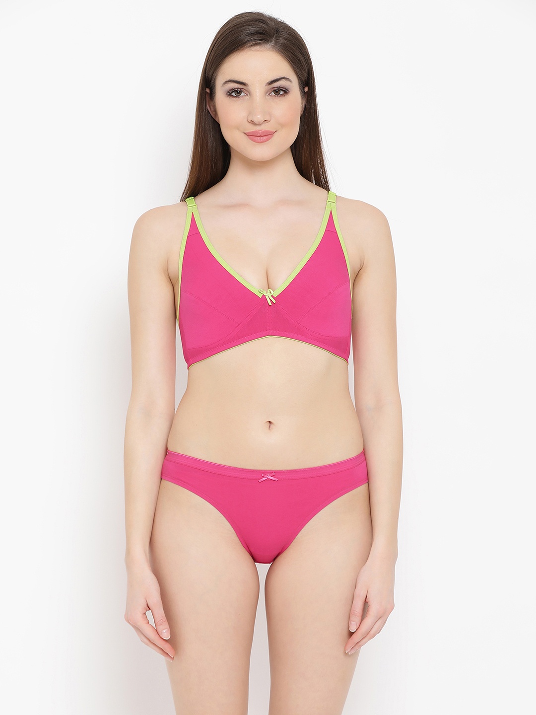 Clovia Women Pink Lingerie Set COMBBP06940B