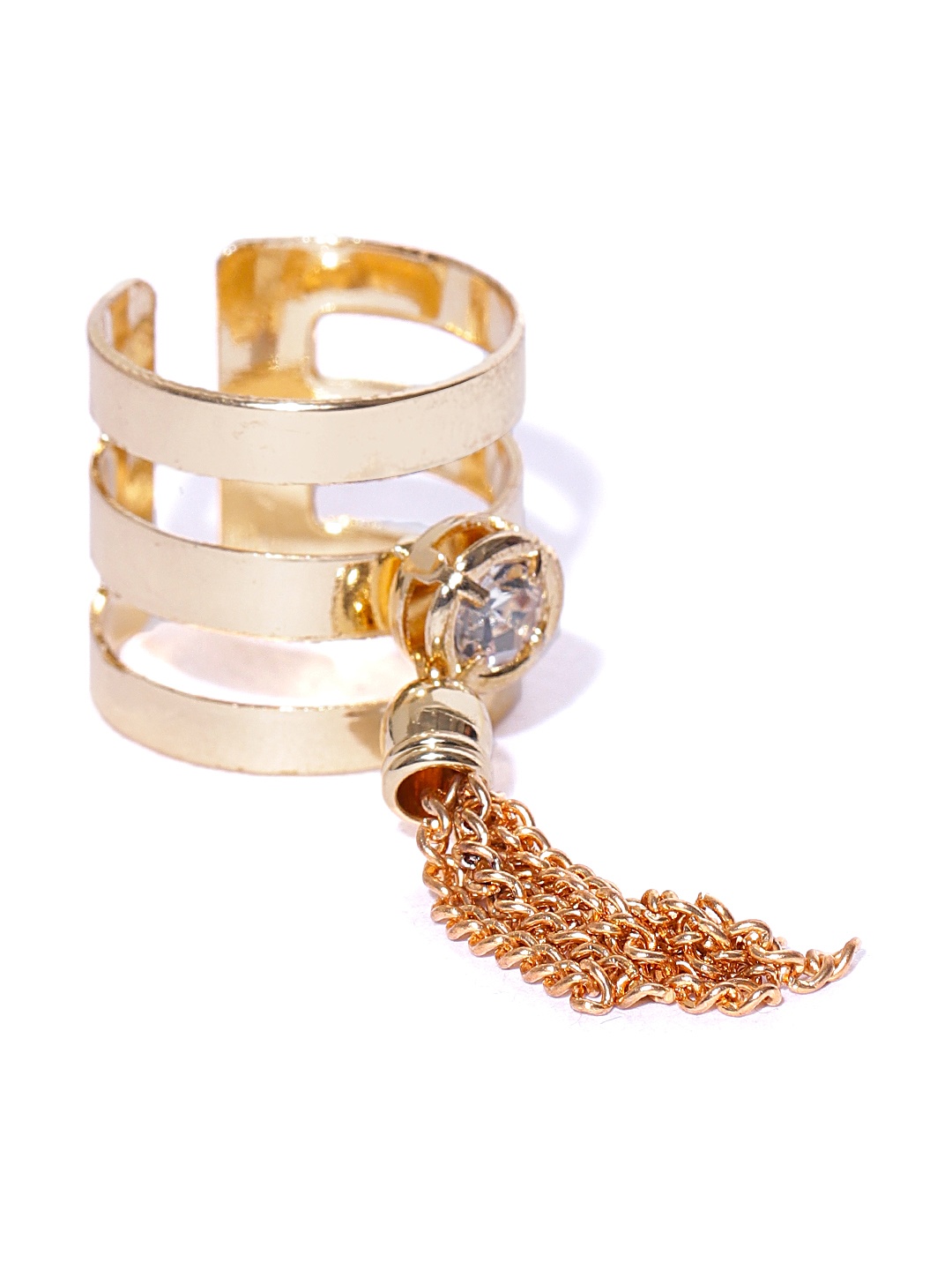 KARATCART Women Gold-Plated Stone-Studded Adjustable Finger Ring with Tasselled Detail
KARATCART Women Gold-Plated Stone-Studded Adjustable Finger Ring with Tasselled Detail