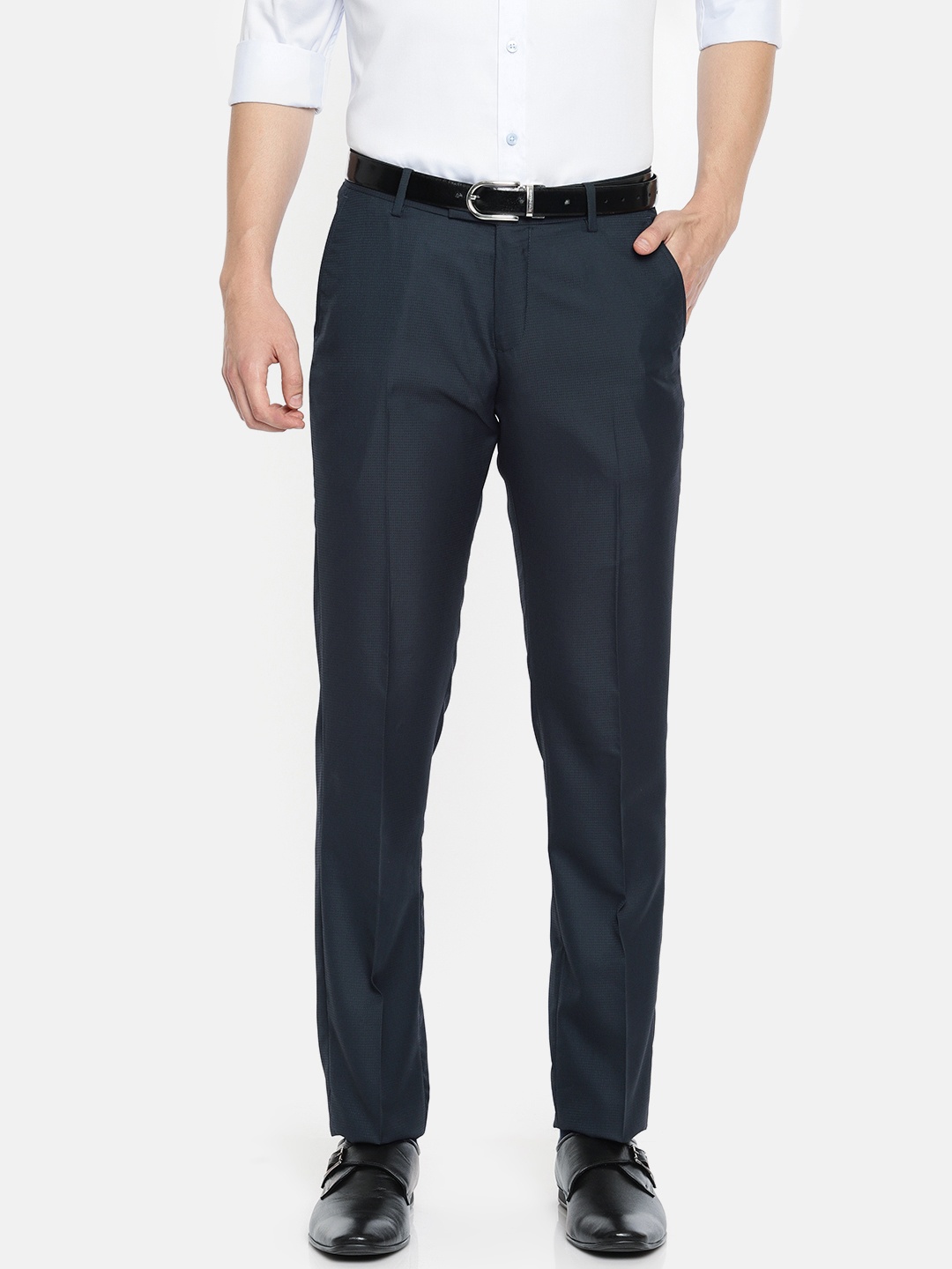 U.S. Polo Assn. Tailored Men Navy Blue Tailored Slim Fit Self Design Formal Trousers
U.S. Polo Assn. Tailored Men Navy Blue Tailored Slim Fit Self Design Formal Trousers