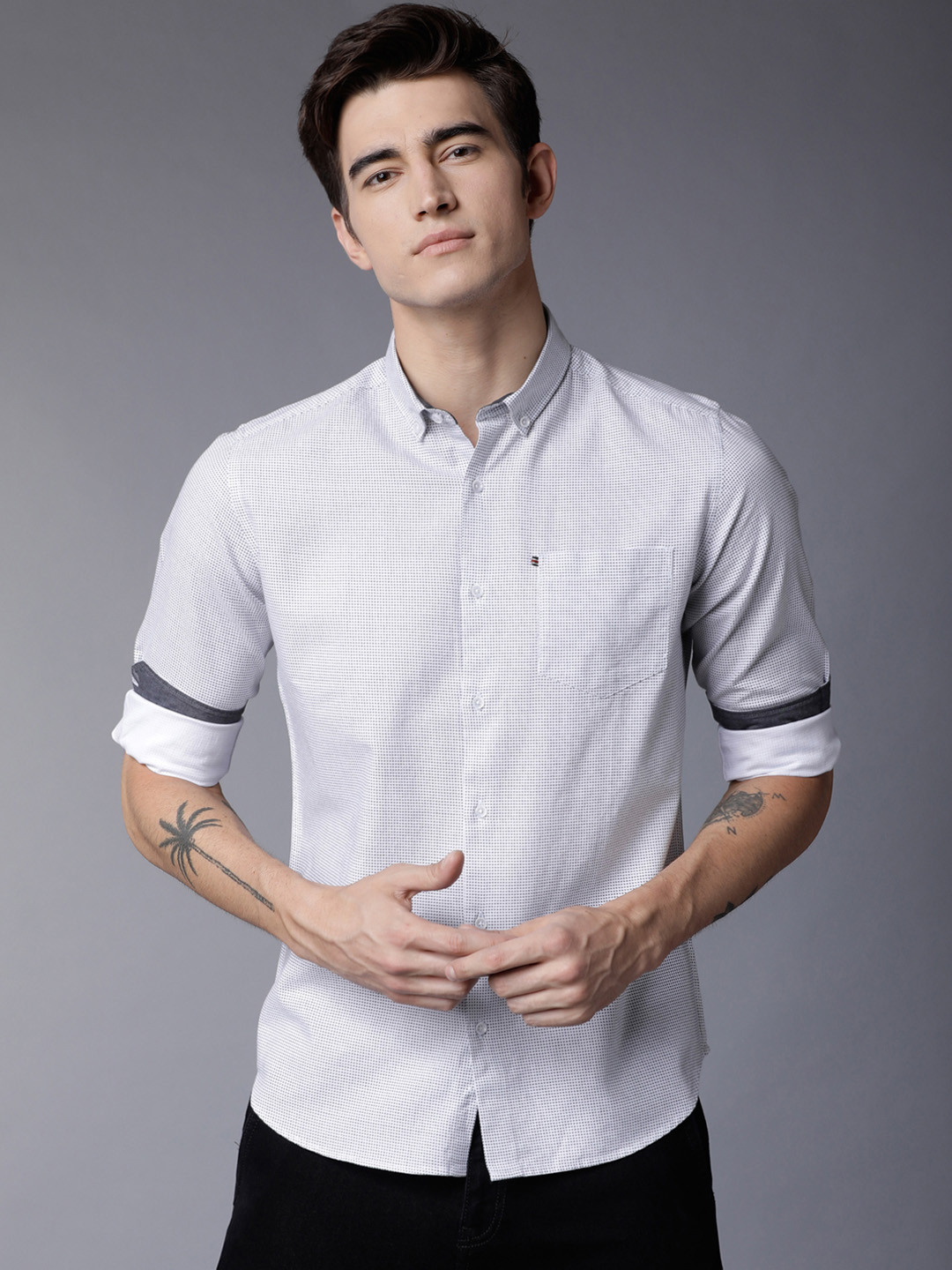 Black coffee Men White Slim Fit Printed Casual Shirt 
Black coffee Men White Slim Fit Printed Casual Shirt