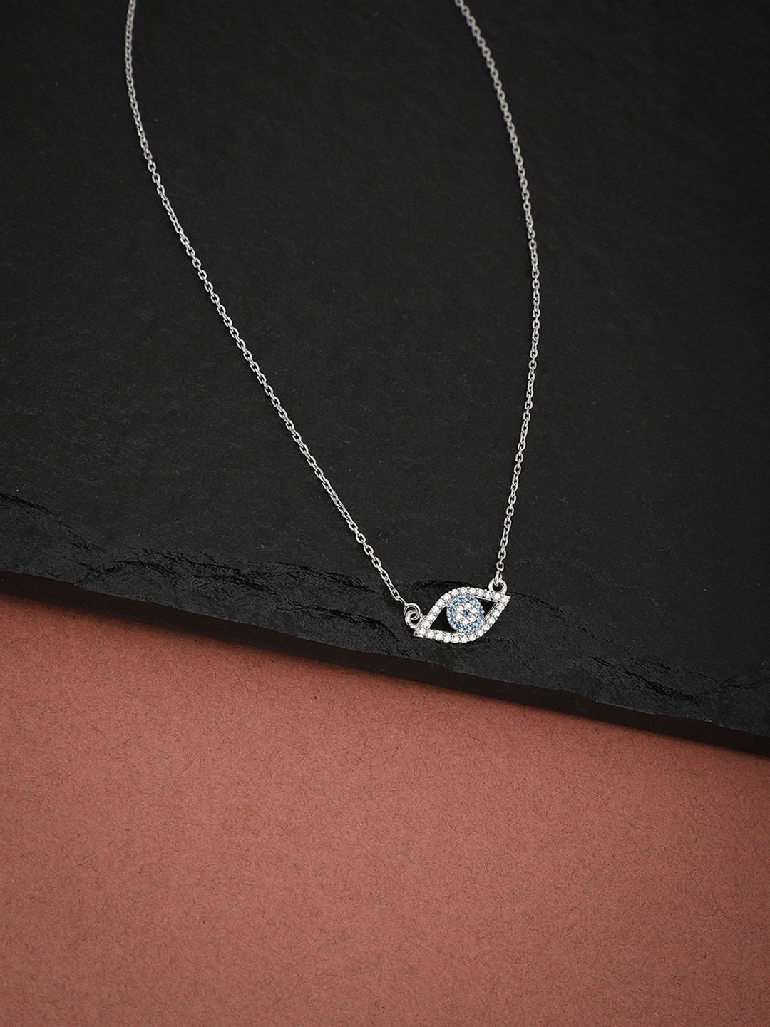 Carlton London 925 Sterling Silver-Blue Sterling Silver Rhodium-Plated CZ-Studded Necklace
Carlton London 925 Sterling Silver-Blue Sterling Silver Rhodium-Plated CZ-Studded Necklace