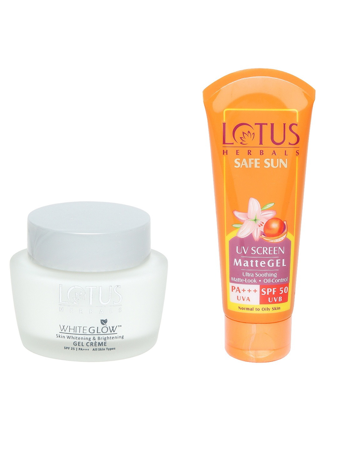 Lotus Herbals Set of UV Screen Matte Gel & Skin Tightening & Brightening Gel Creme, Orange
Lotus Herbals Set of UV Screen Matte Gel & Skin Tightening & Brightening Gel Creme, Orange