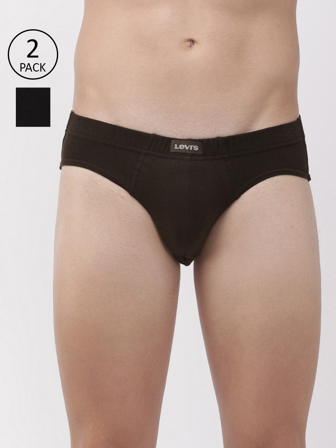 Levis Men Pack of 2 Black & Coffee Brown Solid Basic Briefs BF-100CA-2PK-STYLE-011-356
Levis Men Pack of 2 Black & Coffee Brown Solid Basic Briefs BF-100CA-2PK-STYLE-011-356