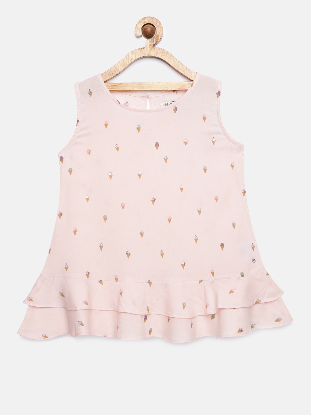 Palm Tree Girls Pink Printed Top