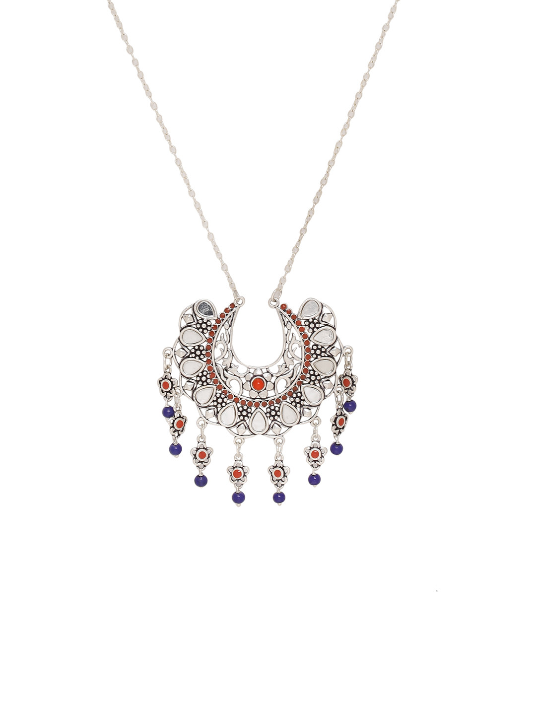 Voylla Silver-Toned & Orange Brass Silver-Plated Oxidised Necklace
Voylla Silver-Toned & Orange Brass Silver-Plated Oxidised Necklace