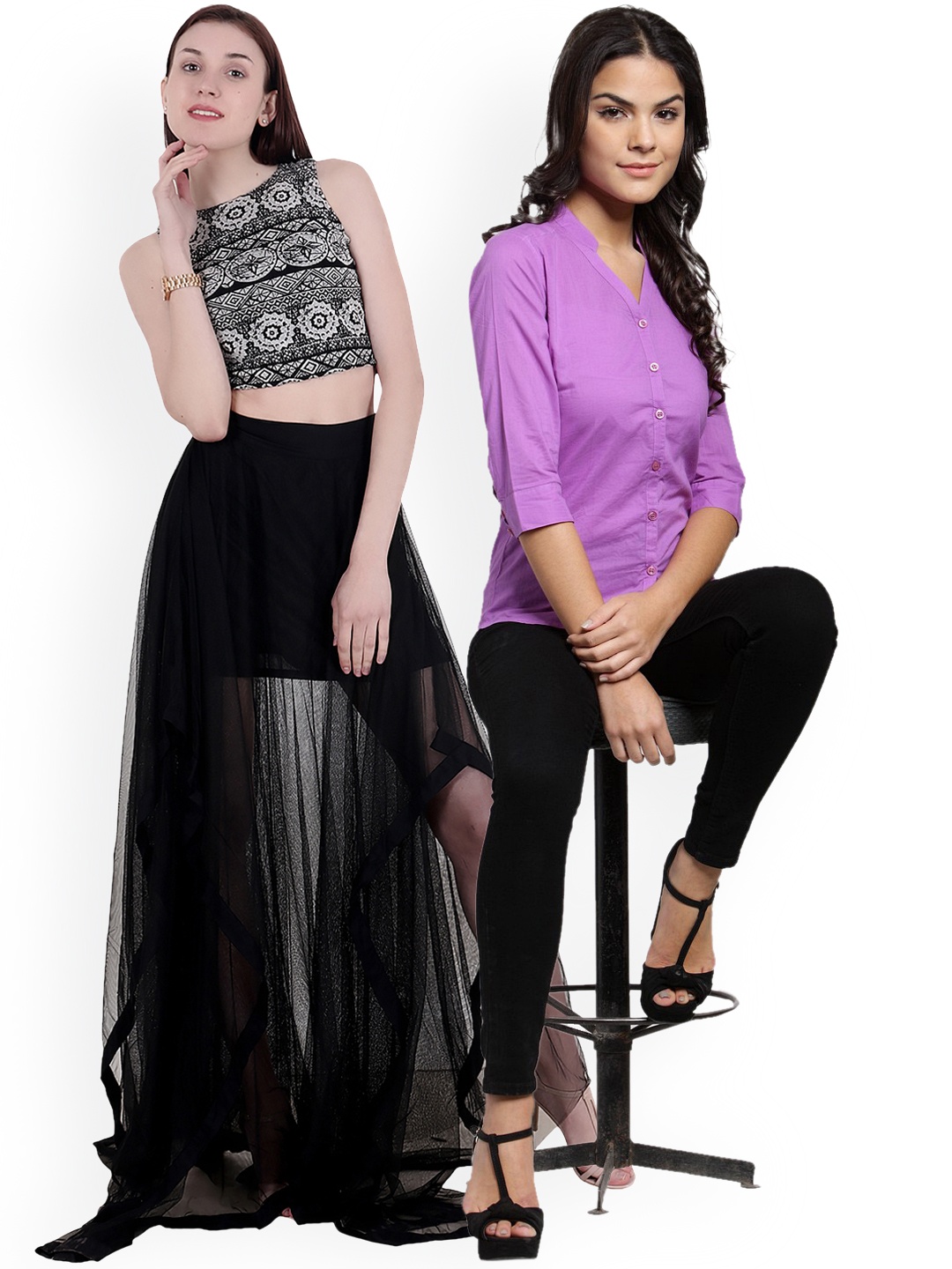 SCORPIOUS Women Pack of Shirt and Top, Black