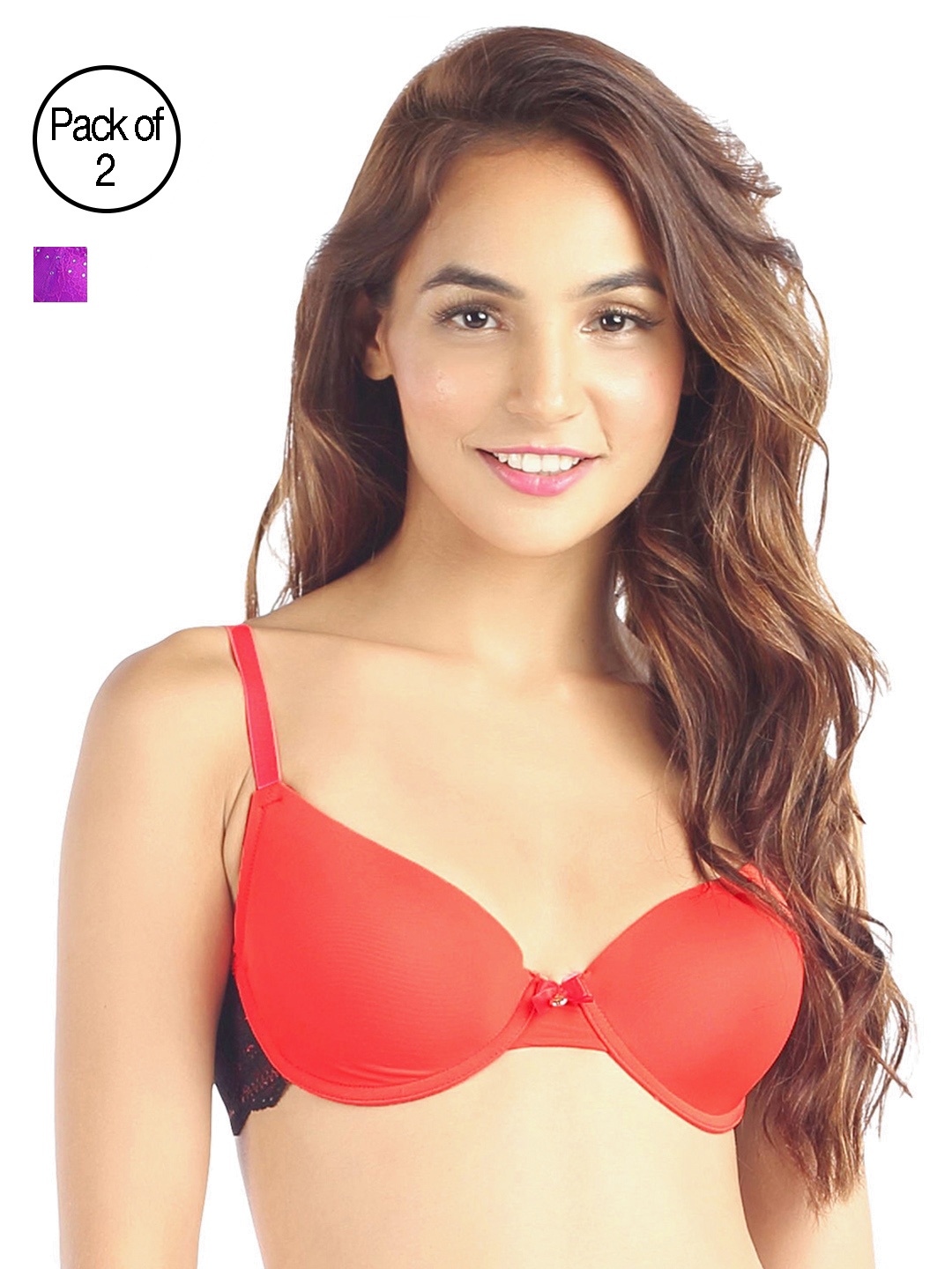 Candyskin Lightly Padded and Demi Bra Combo CS04Purple- CS05 Red With Black Pack of 2, Purple
Candyskin Lightly Padded and Demi Bra Combo CS04Purple- CS05 Red With Black Pack of 2, Purple
