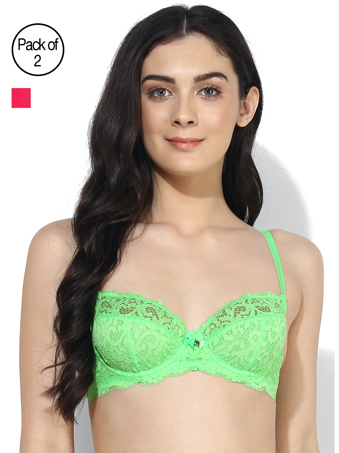 Candyskin Heavily Padded and Demi Bra Combo CS04-9Black- CS05APink Pack of 2, Green
Candyskin Heavily Padded and Demi Bra Combo CS04-9Black- CS05APink Pack of 2, Green
