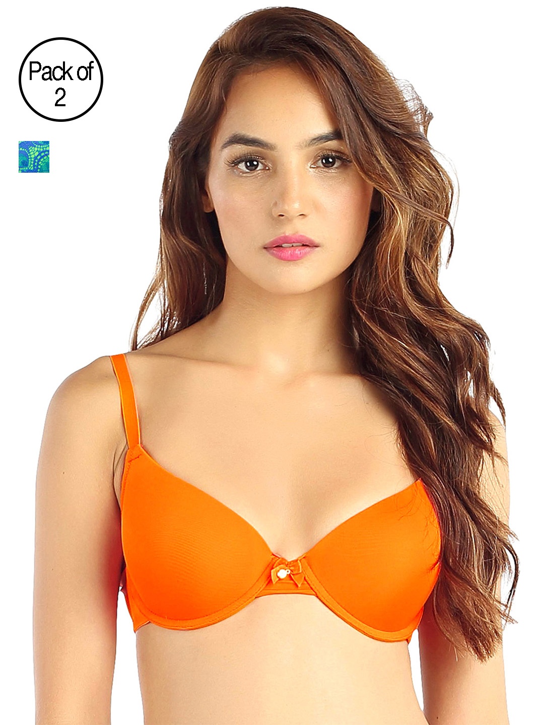 Candyskin Heavily Padded and Demi Bra Combo CS04-9Black- CS05APink Pack of 2, Orange
Candyskin Heavily Padded and Demi Bra Combo CS04-9Black- CS05APink Pack of 2, Orange
