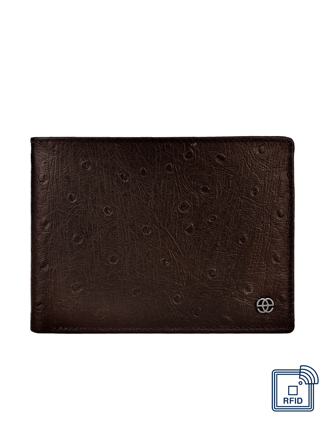 Eske Men Brown Textured Two Fold Wallet