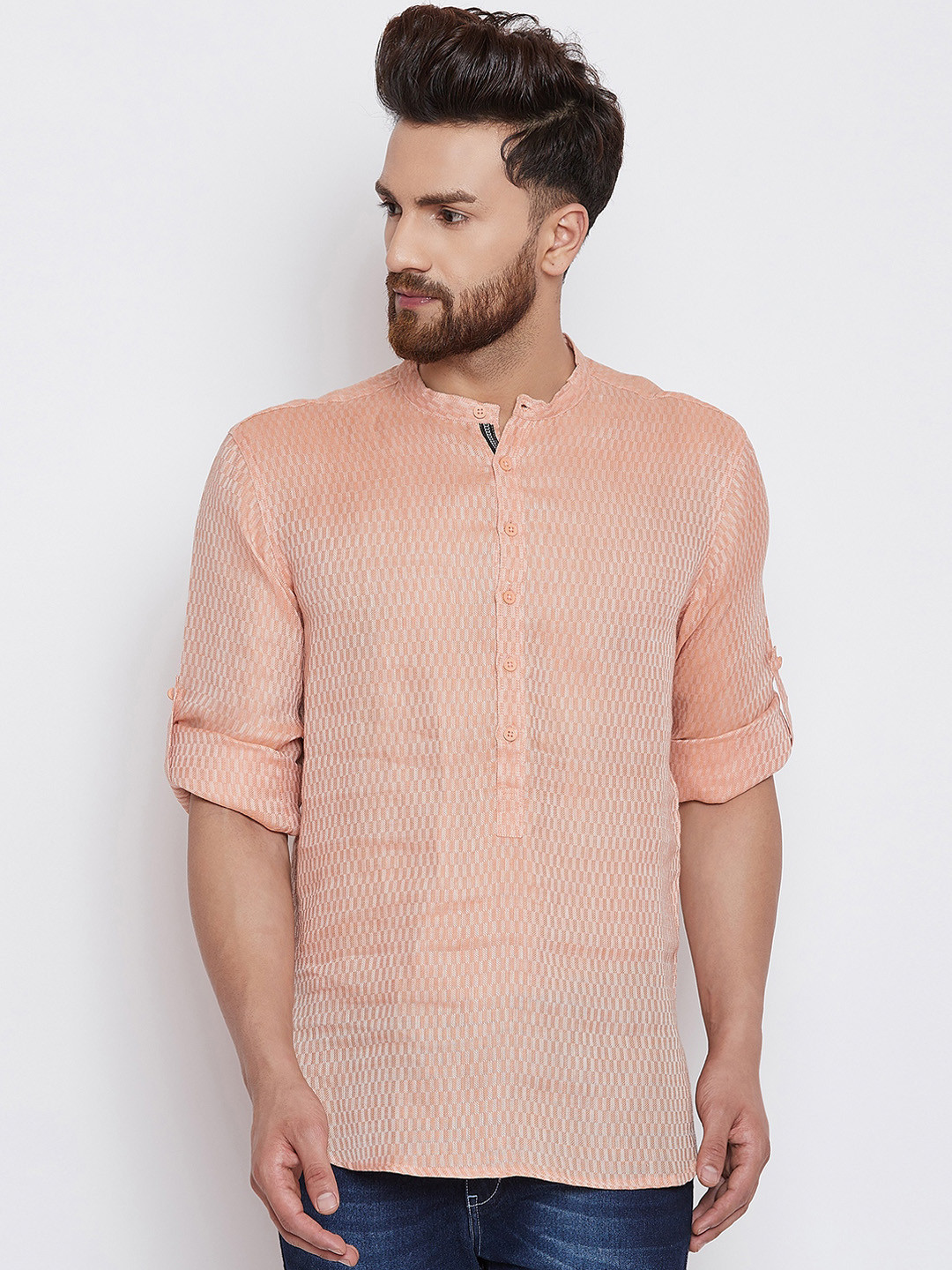 even Men Orange Woven Design Straight Kurta
even Men Orange Woven Design Straight Kurta