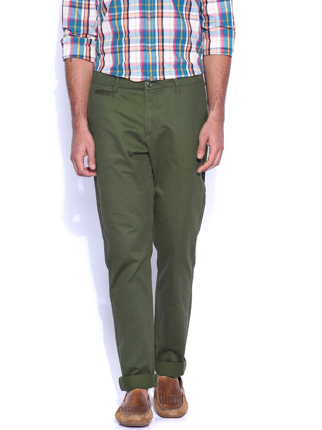 U.S. Polo Assn. Olive Green Slim Fit Trousers