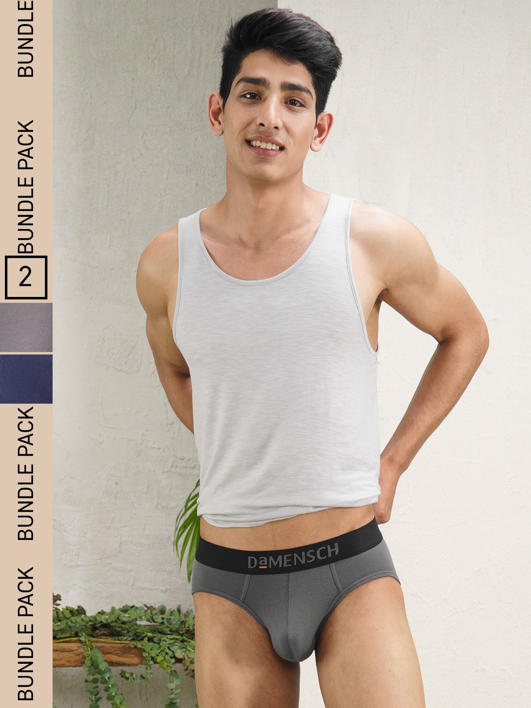 DaMENSCH Pack of 2 DEO-SOFT Solid Premium Egyptian Cotton-Modal Blend Briefs, Navy blue
DaMENSCH Pack of 2 DEO-SOFT Solid Premium Egyptian Cotton-Modal Blend Briefs, Navy blue