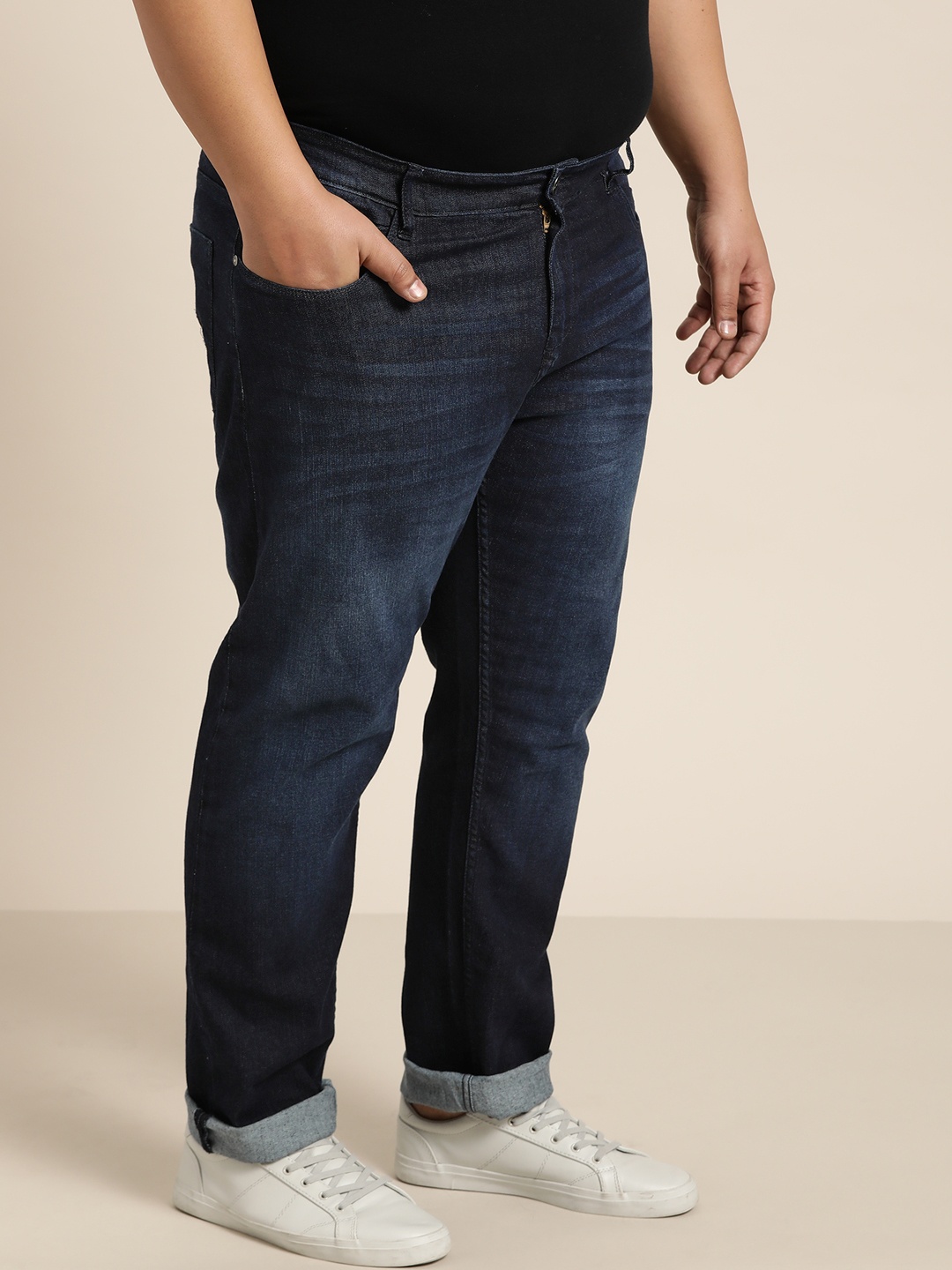 Sztori Plus Size Men Navy Blue Slim Tapered Fit Mid-Rise Clean Look Stretchable Jeans
Sztori Plus Size Men Navy Blue Slim Tapered Fit Mid-Rise Clean Look Stretchable Jeans