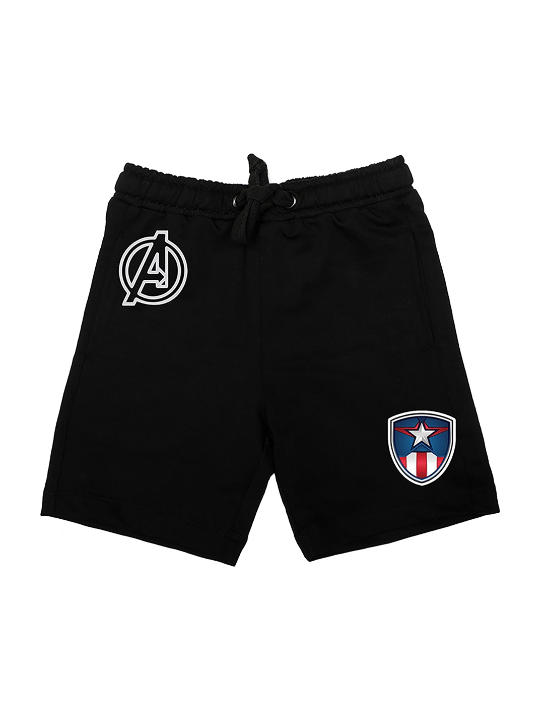 

Marvel by Wear Your Mind Boys Black Captain America Printed Regular Fit Regular Shorts
