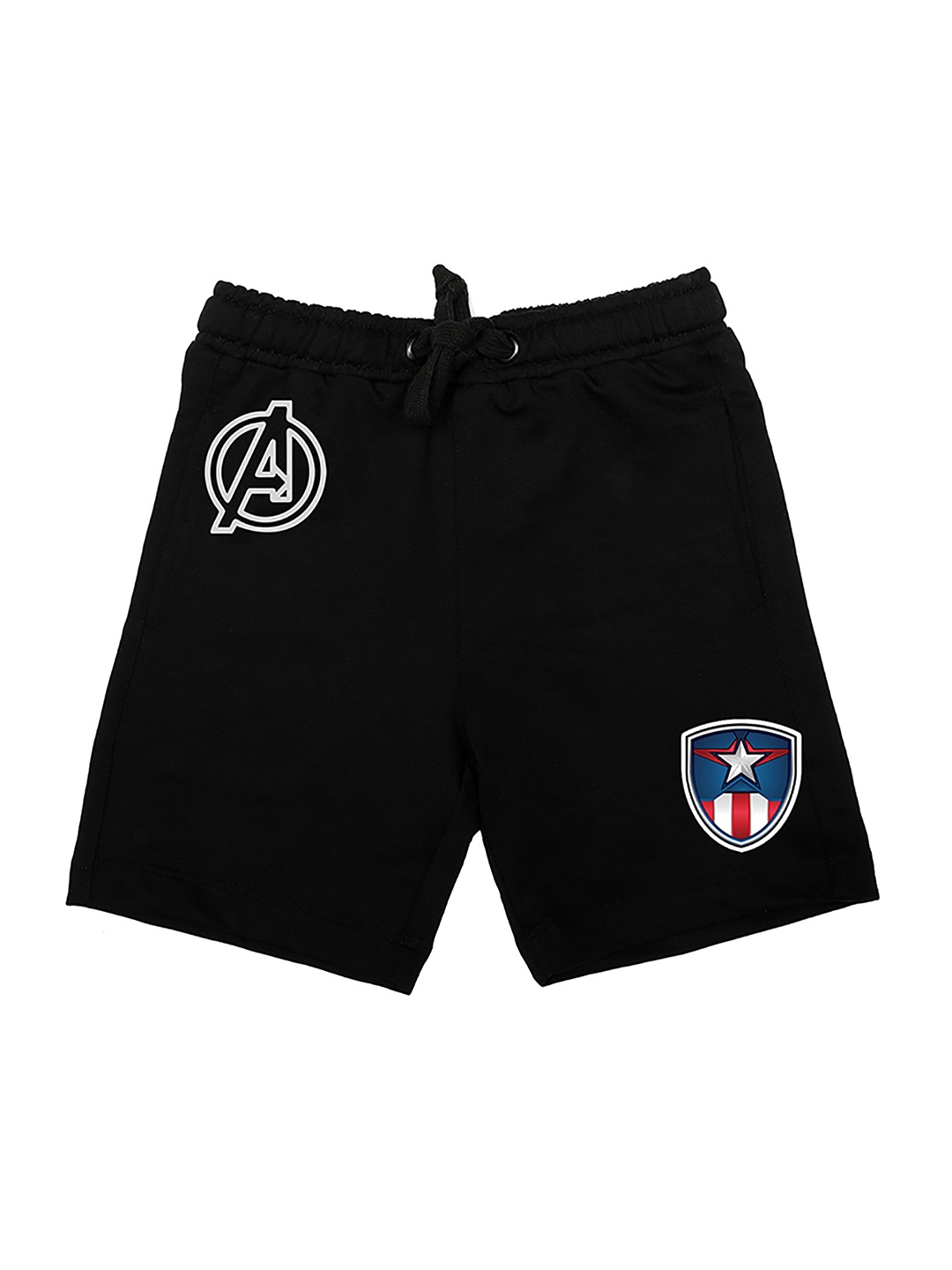 

Marvel by Wear Your Mind Boys Black Captain America Printed Regular Fit Regular Shorts