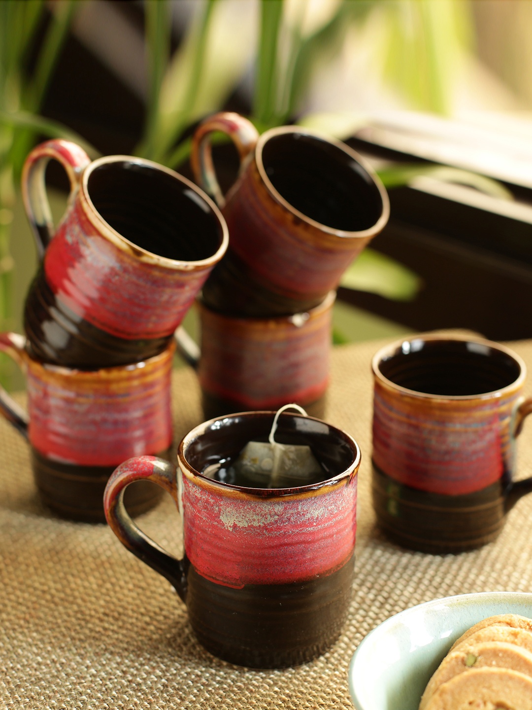 ExclusiveLane 'Crimson Nightfalls' Studio Pottery Glazed Tea & Coffee Cups In Ceramic (Set Of 6), Brown
ExclusiveLane 'Crimson Nightfalls' Studio Pottery Glazed Tea & Coffee Cups In Ceramic (Set Of 6), Brown