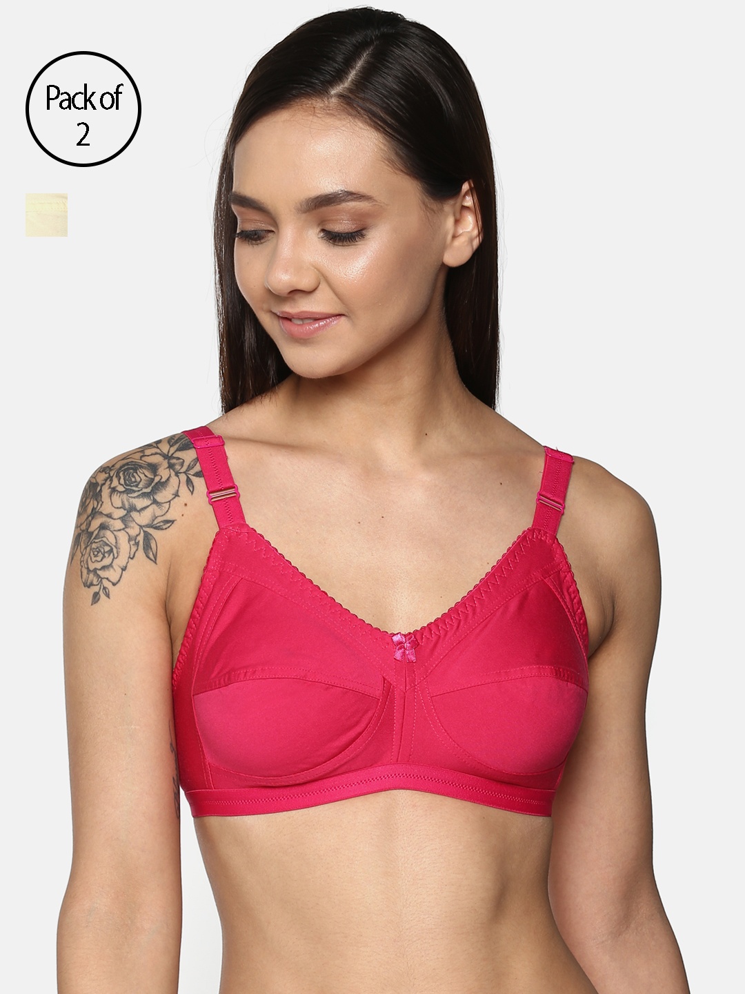 Leading Lady Pack of 2 Solid Non-Wired Non Padded T-shirt Bras m-CONCENT-2, Beige
Leading Lady Pack of 2 Solid Non-Wired Non Padded T-shirt Bras m-CONCENT-2, Beige