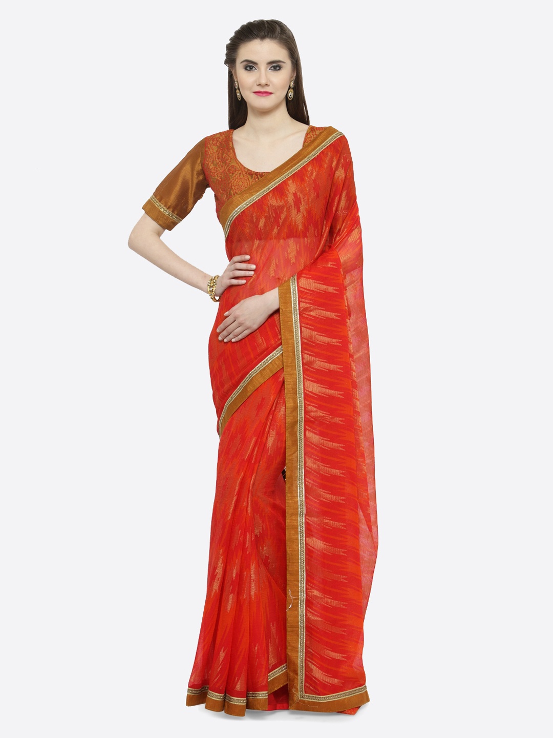 Shaily Peach-Coloured Saree