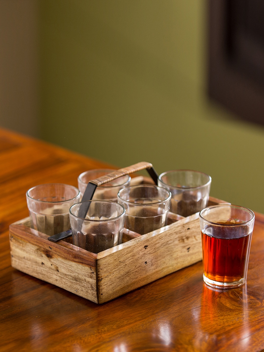 ExclusiveLane Transparent Set of 6 Handcrafted Sheesham Wooden Tea Kulhads with Tray, Brown
ExclusiveLane Transparent Set of 6 Handcrafted Sheesham Wooden Tea Kulhads with Tray, Brown