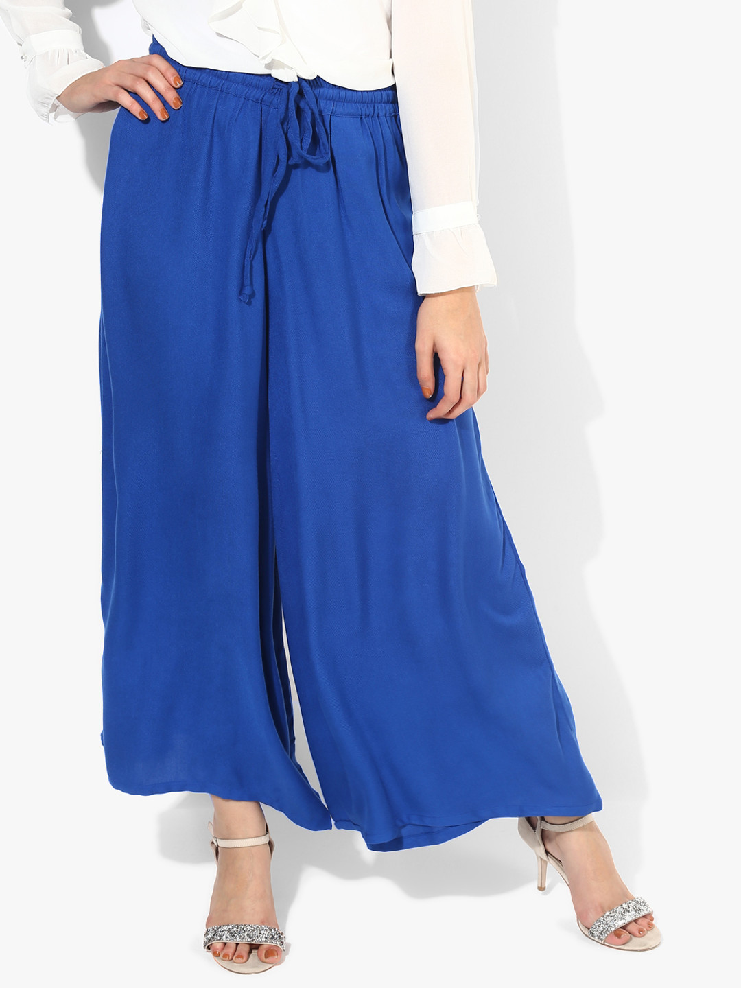 RANGMANCH BY PANTALOONS Blue Solid Palazzos 
RANGMANCH BY PANTALOONS Blue Solid Palazzos