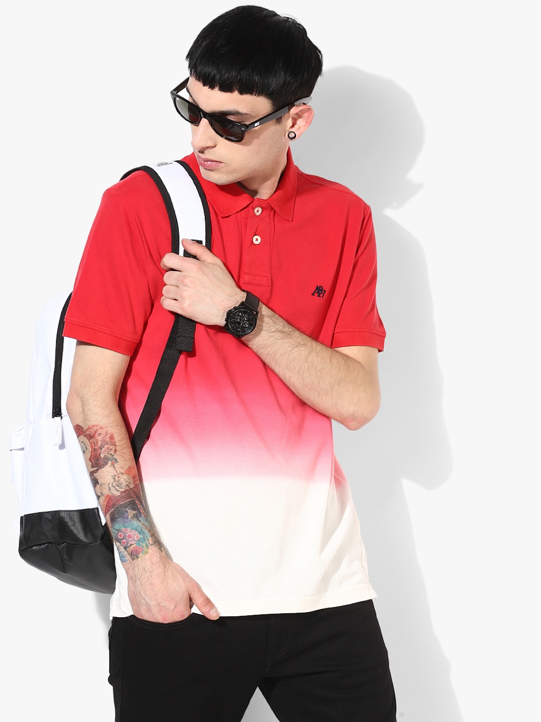 Red Solid Regular Fit Polo T-Shirt