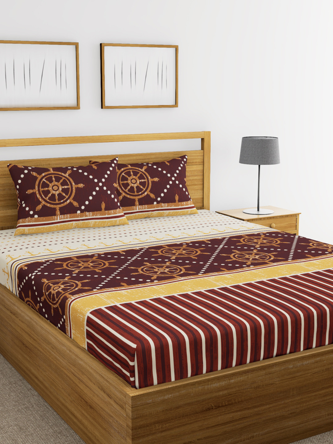 BIANCA Yellow & Brown Abstract Flat 180 TC Cotton 1 King Bedsheet with 2 Pillow Covers
BIANCA Yellow & Brown Abstract Flat 180 TC Cotton 1 King Bedsheet with 2 Pillow Covers