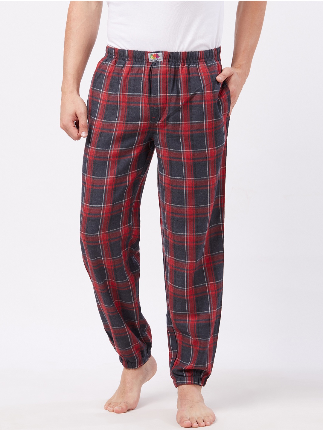 Fruit of the loom Men Red & Grey Checked Pyjama MPC01-A1C2