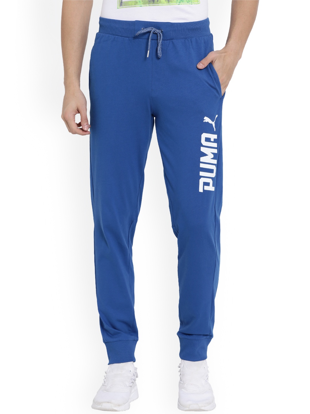 Puma Men Blue Solid Straight-Fit Joggers
