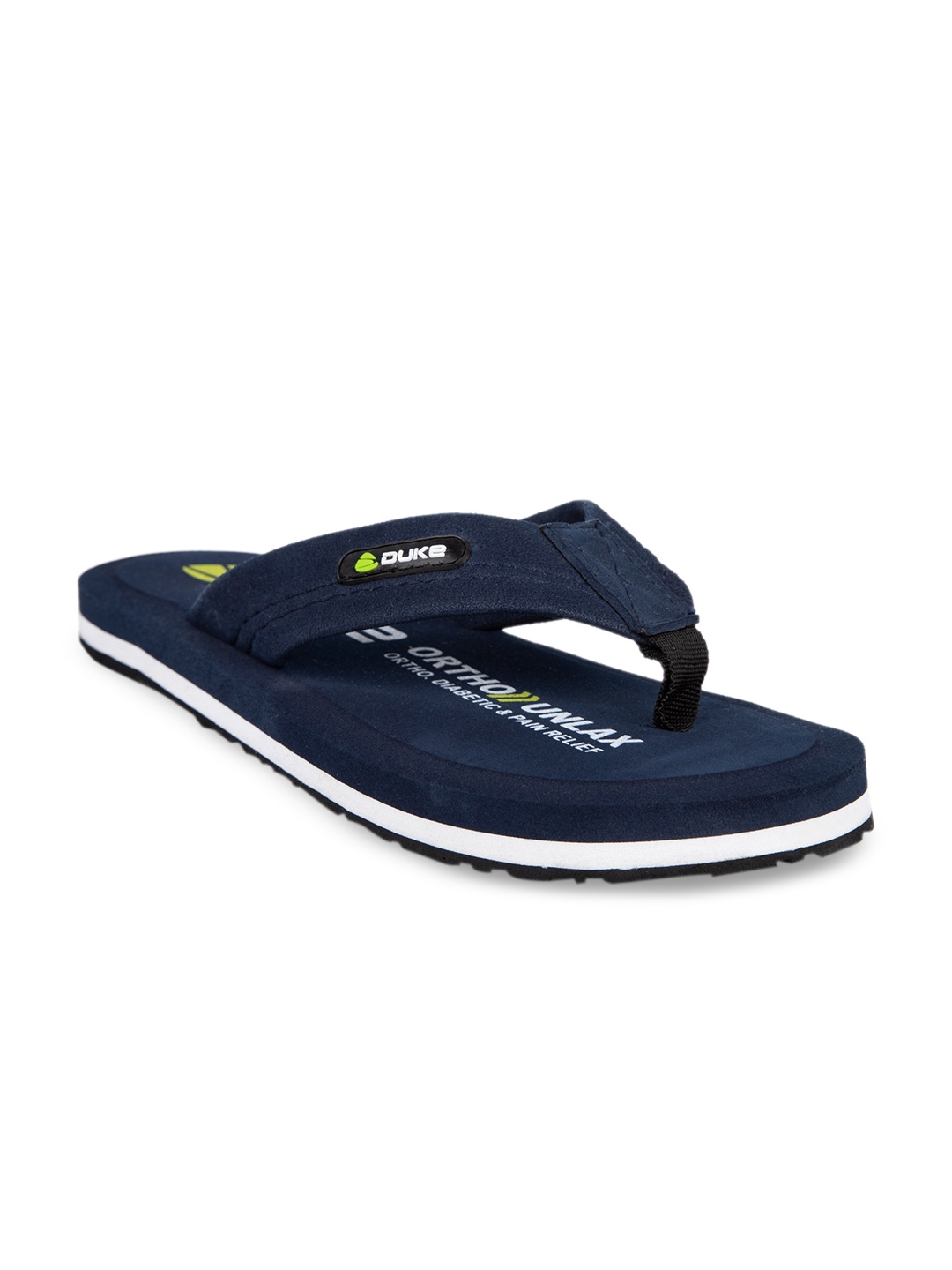 Duke Men Navy Blue Solid Thong Flip-Flops