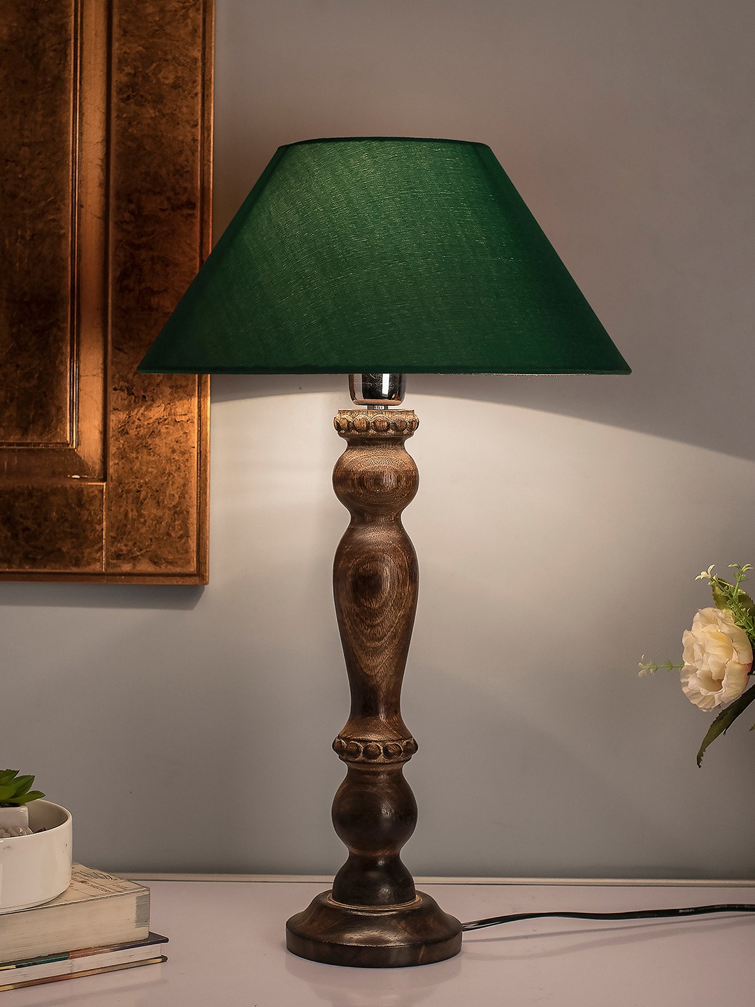 Homesake Black & Green Solid Handcrafted Bedside Standard Table Lamp with Shade
Homesake Black & Green Solid Handcrafted Bedside Standard Table Lamp with Shade